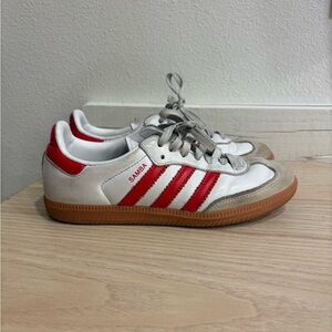 Adidas Samba White and Red Shoes
